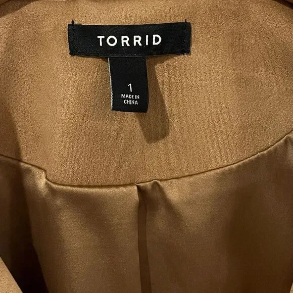 Torrid Faux Suede Stretch Moto Jacket- minor flaw - Picture 11 of 12